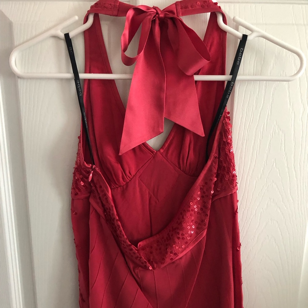 Bebe Sequence Halter Top Ribbon Tieback - Picture 2 of 3
